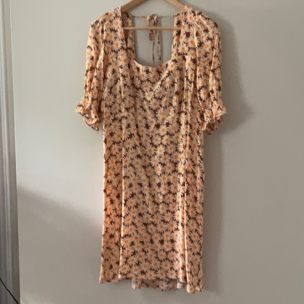 Mango Orange Pink Midi Sundress Casual